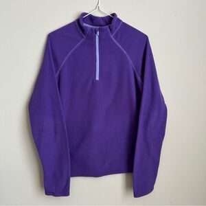 Everlast Purple Fleece 1/4 Zip Pullover Sweatshirt Top w/ Thumb Holes Sz M